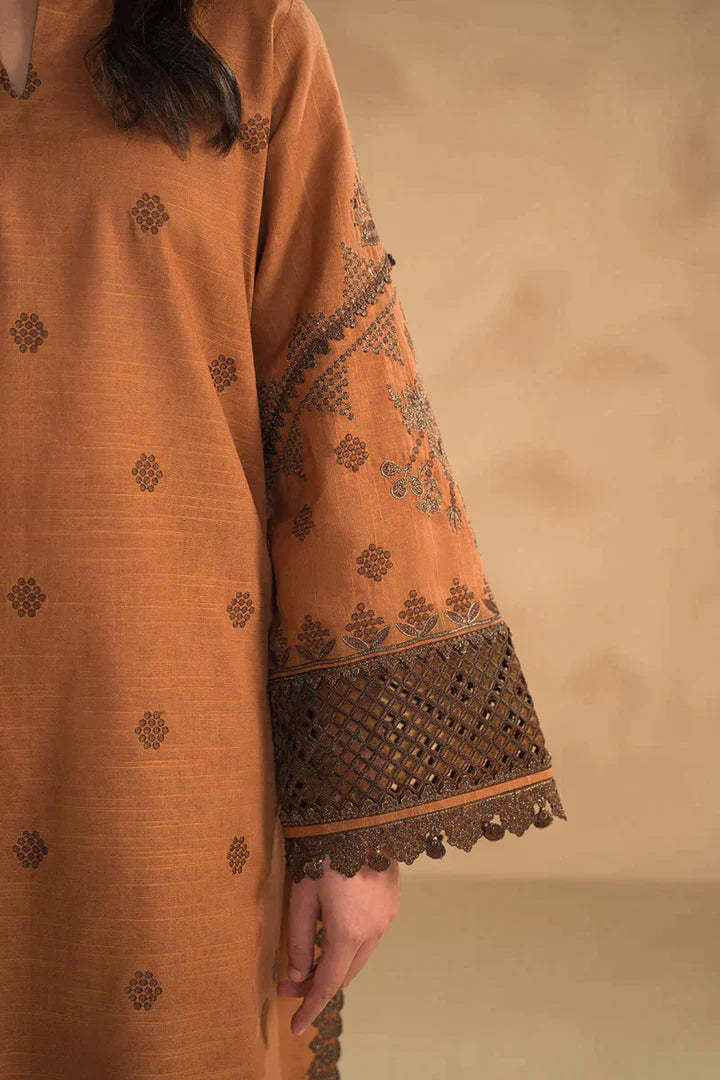 3PC Dhanak Embroidered Winter Suit – Shirt, Shawl & Trouser Festive Collection