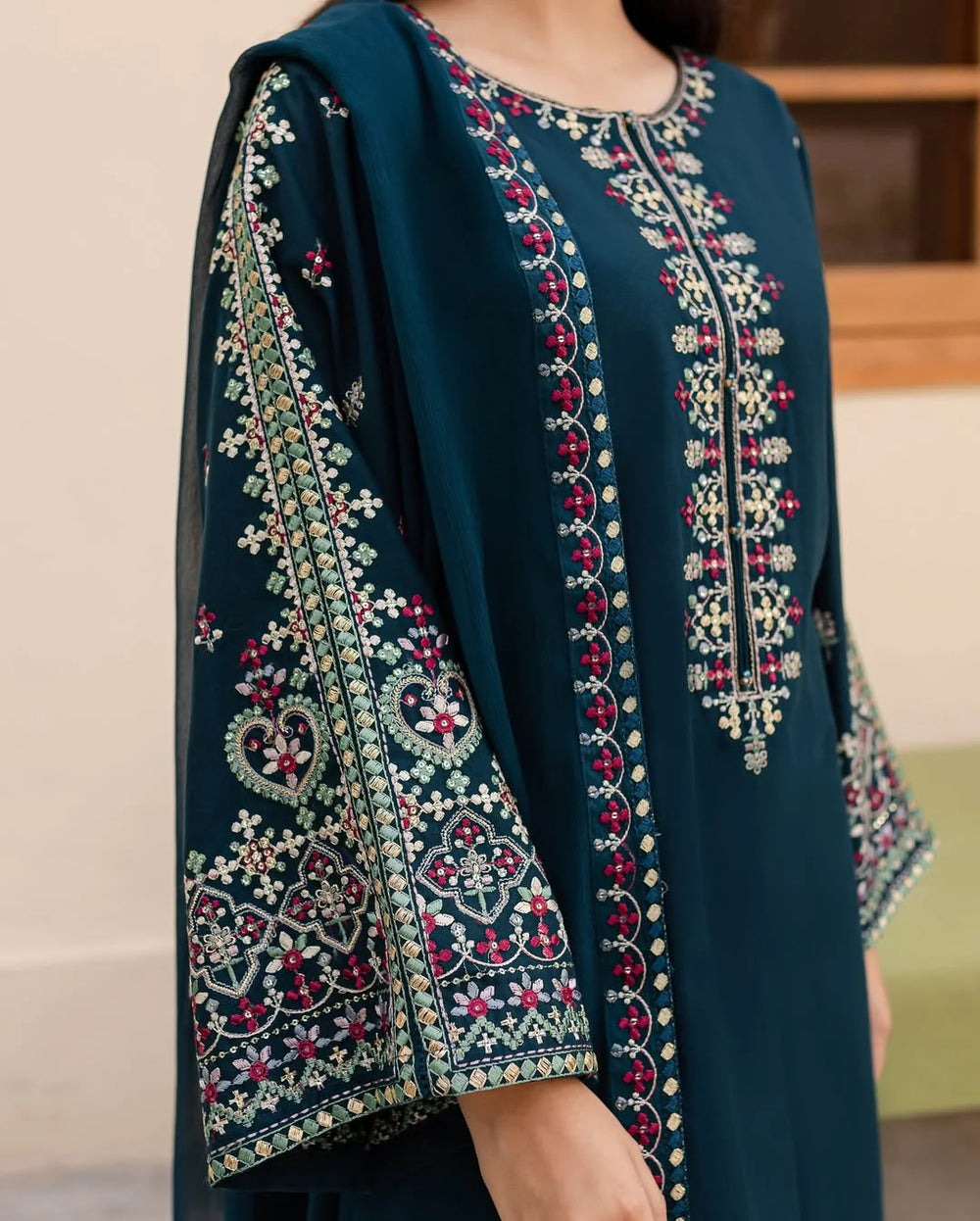Luxury Embroidered Dhanak
