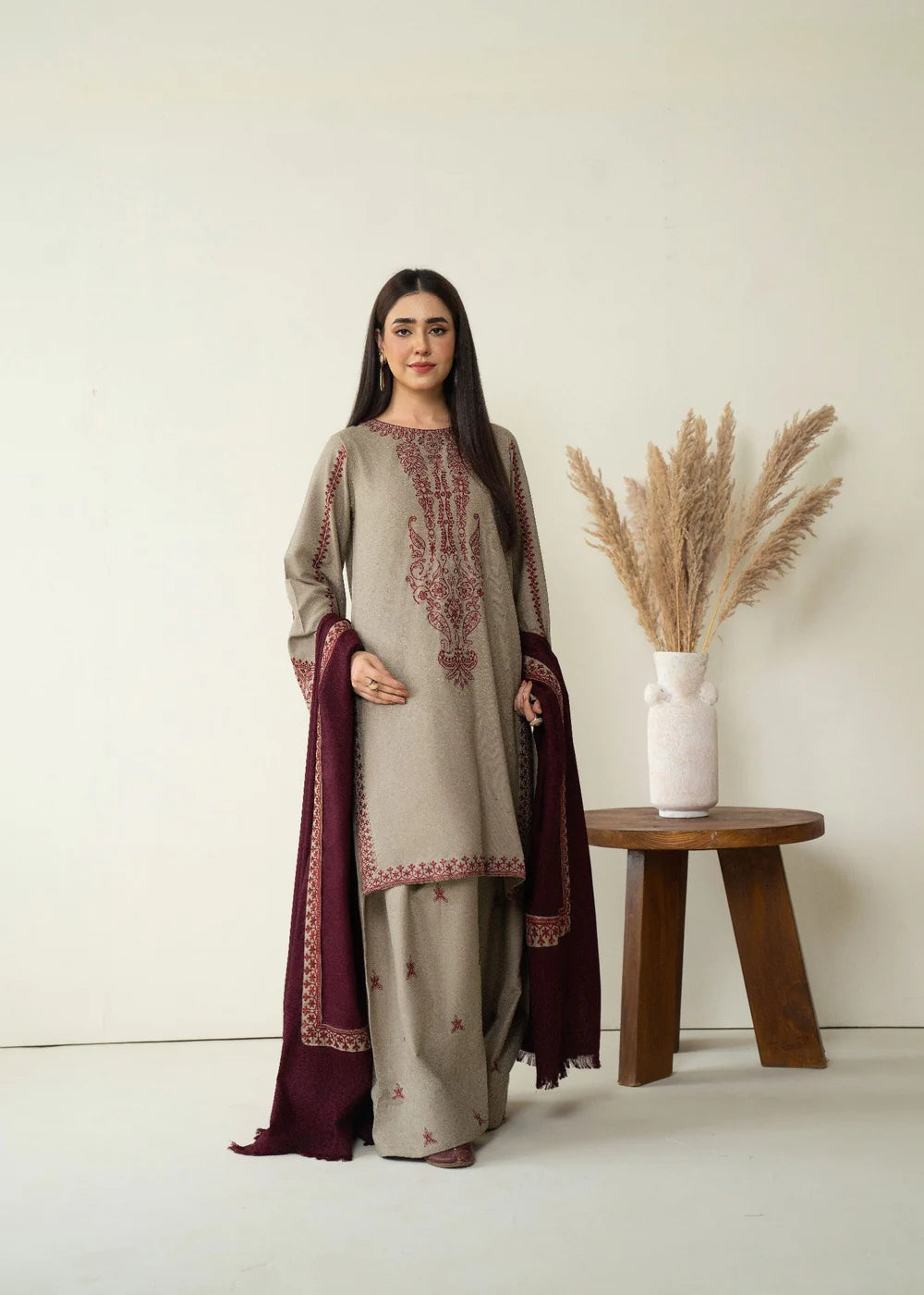 Embroidered Dhanak